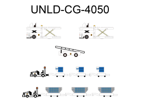 UPS GSE Cargo Loaders, Tows, Dollies and Container set UNLD-CG-4050 by Fantasy Wings Scale 1:400