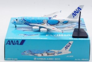 All Nippon Airbus A380-8 Blue Turtle JA381A W Magnet detachable gear Aviation400 WB4031 Scale 1:400