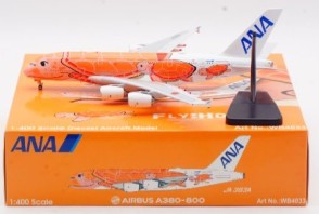 All Nippon Airbus A380-841 Orange Turtle JA383A W Magnet detachable gear Aviation400 WB4033 Scale 1:400