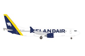 Yellow Icelandair Boeing 737Max8 TF-ICY 'Latrabjarg' aDie-Cast Herpa Wings 536769 Scale 1:500