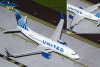 Flaps down United Airlines Boeing 737-700 Scimitar winglets N21723 new livery Gemini G2UAL1014F scale 1:200