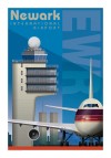 EWR Newark International Airport Jet Age Poster 14x20  Chris Bidlack JA049