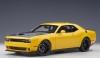 Yellow/Black Dodge Challenger SRT Hellcat Widebody 2018 Yellow Jacket/Satin Black Painted Hood AUTOart 71737 scale 1:18