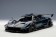 front left view Pagani Zonda Revolution Blue-Black Carbon Fiber Red Stripe 78273 AUTOart scale 1:18